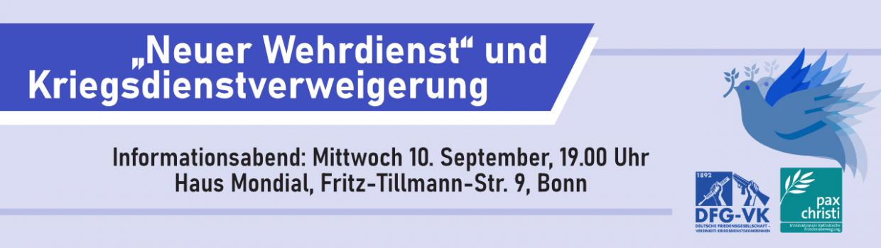 Die Deutsche Friedensgesellschaft lädt Interessierte zu einer Information hinsichtlich der Kriegsdienstverweigerung